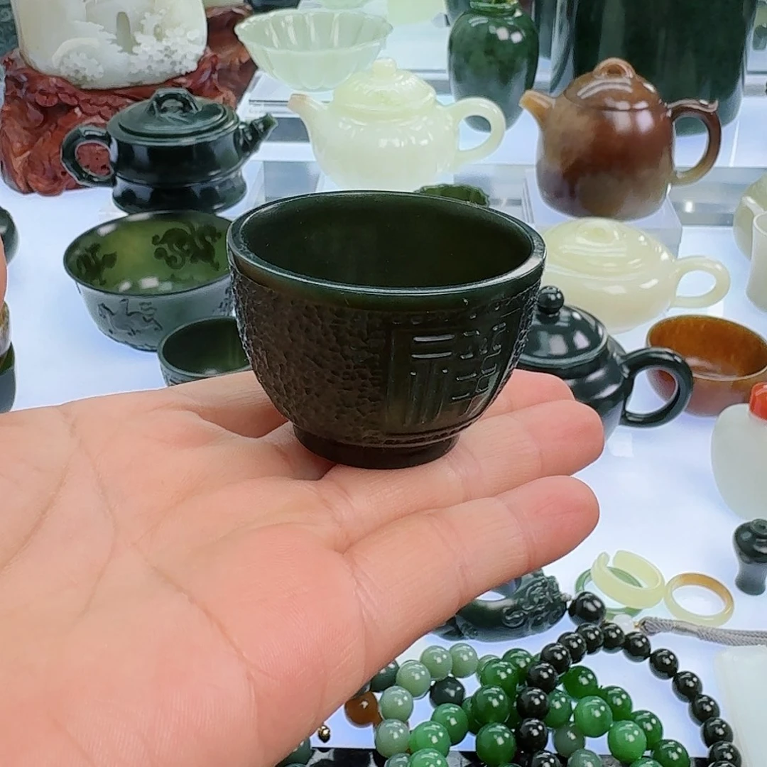 和田玉（青玉）挂件未镶嵌无**环