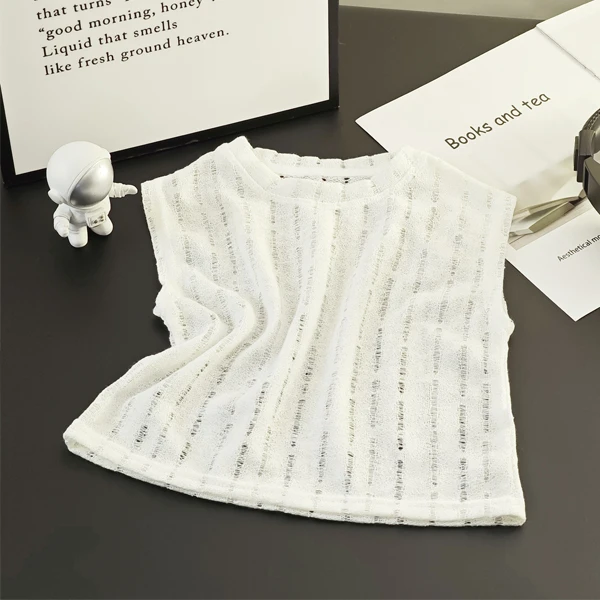 夏季镂空男女宝宝时尚百搭宽松透气无袖针织背心韩版潮流时尚新款