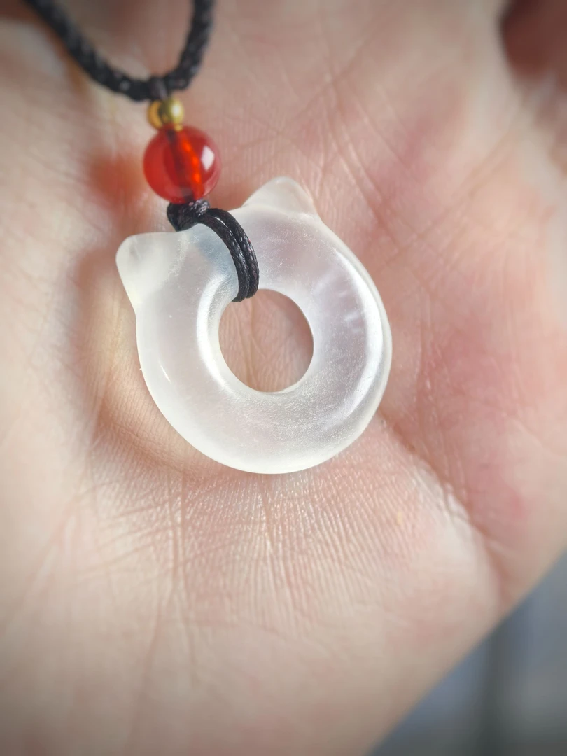 非金属木质吊坠 猫耳朵小骨头吊坠女款情侣光面