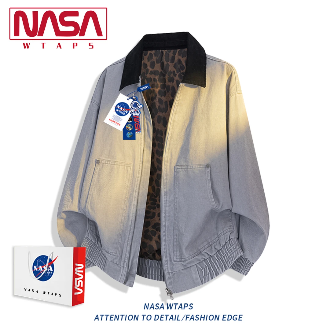 NASA WTAPS美式纯棉撞色翻领夹克男款春秋季宽松情侣百搭小众外套