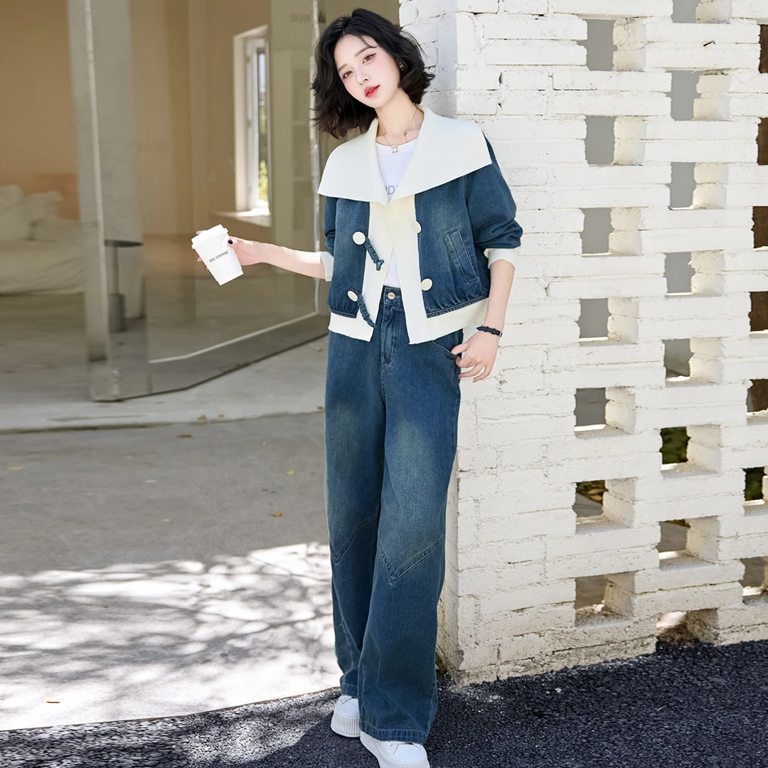 2025装新款休闲牛仔套装搭配女款爆款秋装洋气春秋两件套