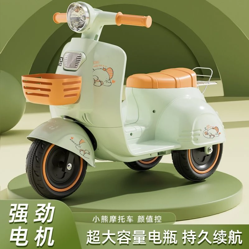 儿童电动三轮摩托车带灯光音乐早教加大电瓶