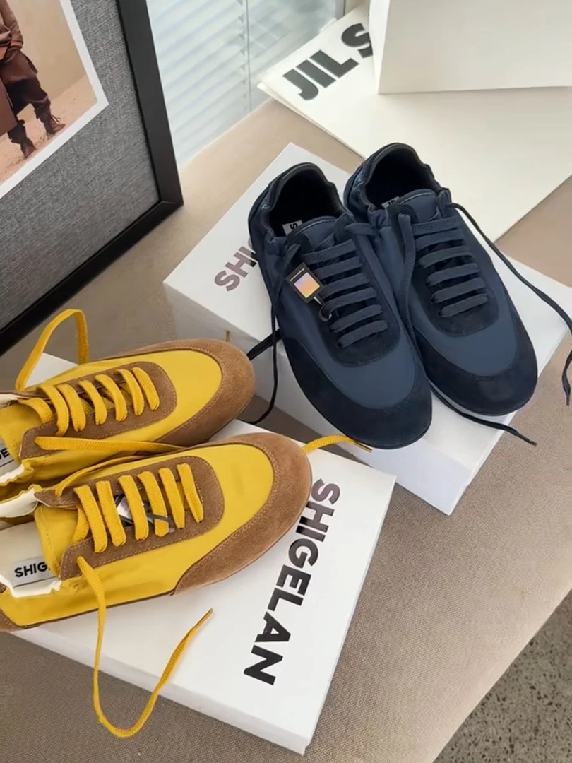诗歌兰女鞋2025春季款时尚百搭厚底增高德训鞋透气显瘦运动休闲鞋