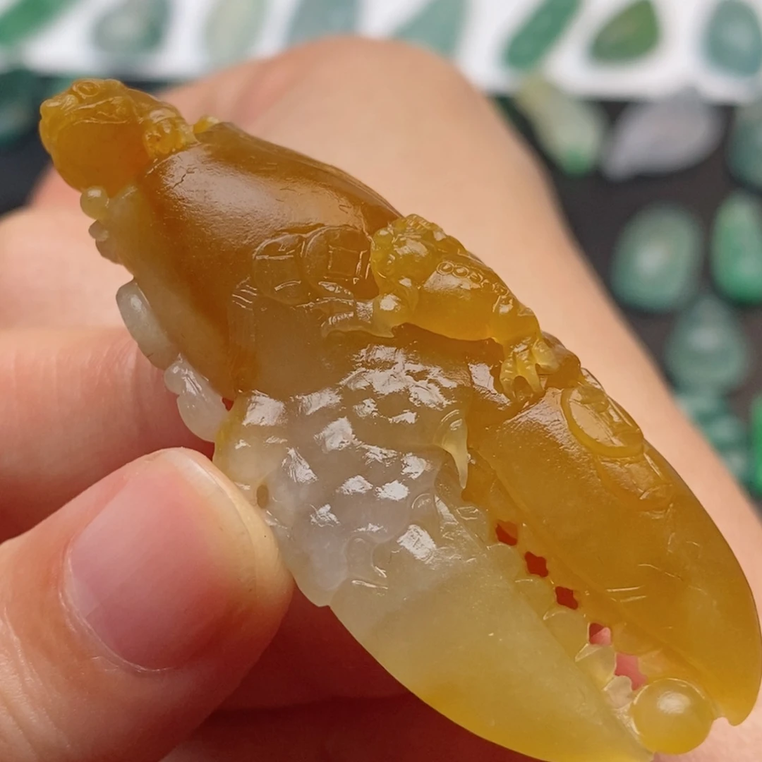 定制翡翠未镶嵌蟹钳