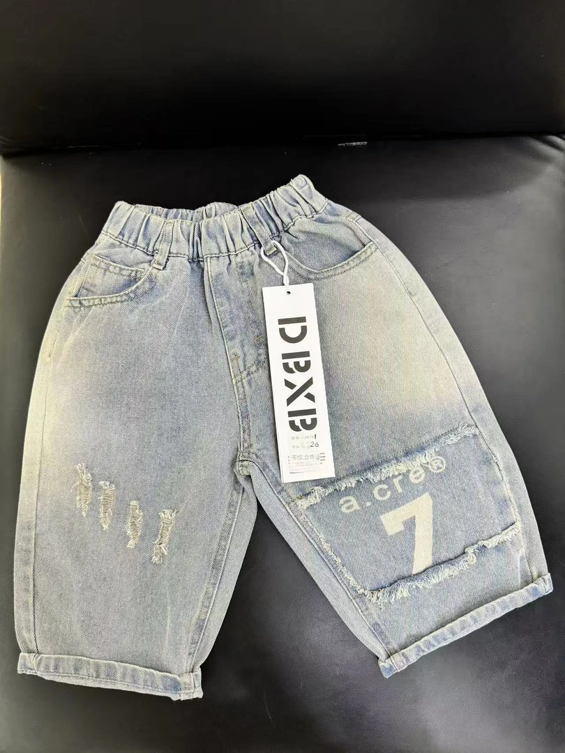 舅舅严选童装儿童夏季韩版宽松时尚百搭休闲牛仔中裤Z26191