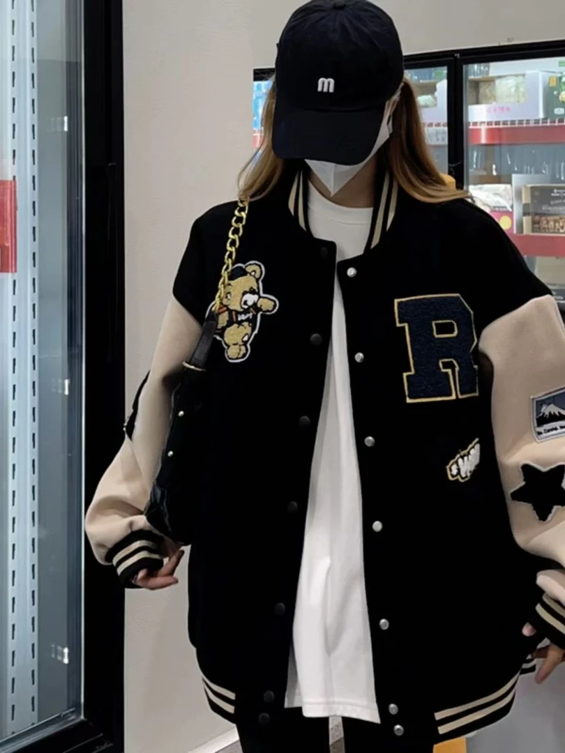 【丫丫121-164 】2025年大码女装西装棒球服外套