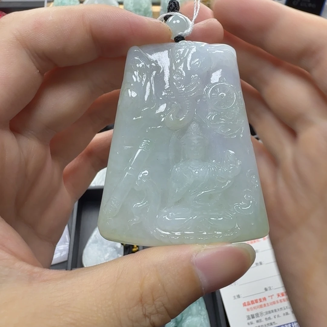 翡翠未镶嵌颈饰缅甸a货翡翠，普贤