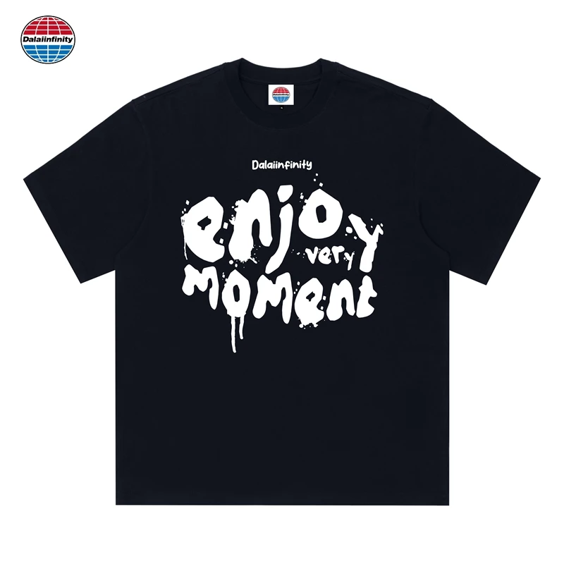 Dalaiinfinity（享受时刻）国潮重磅纯棉短袖男女同款t恤夏新款发泡