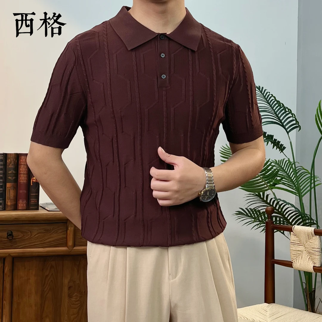 西格Xg夏季男士百搭修身休闲短袖polo衫时尚老钱款透气轻奢3301
