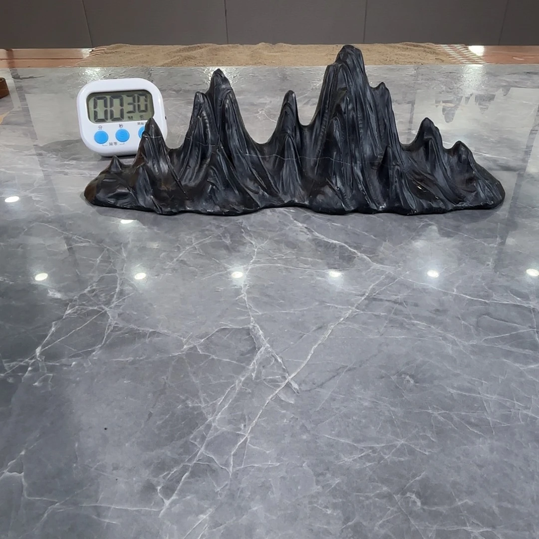 ****砖雕灵璧石雕刻山峰摆件