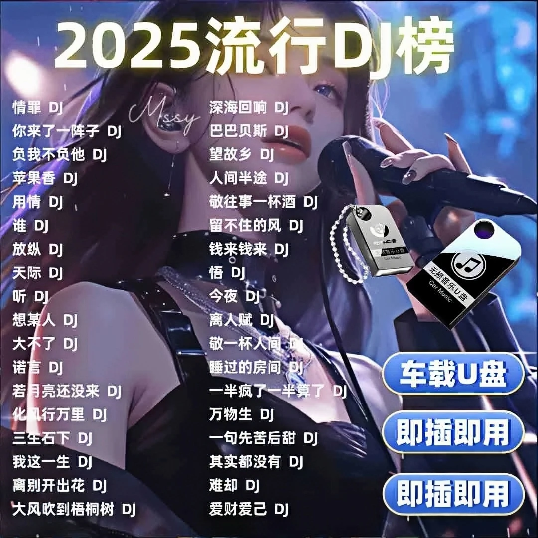 车载U盘无损高音质车用2025抖音热门歌曲夜店dj劲爆舞曲音乐优盘