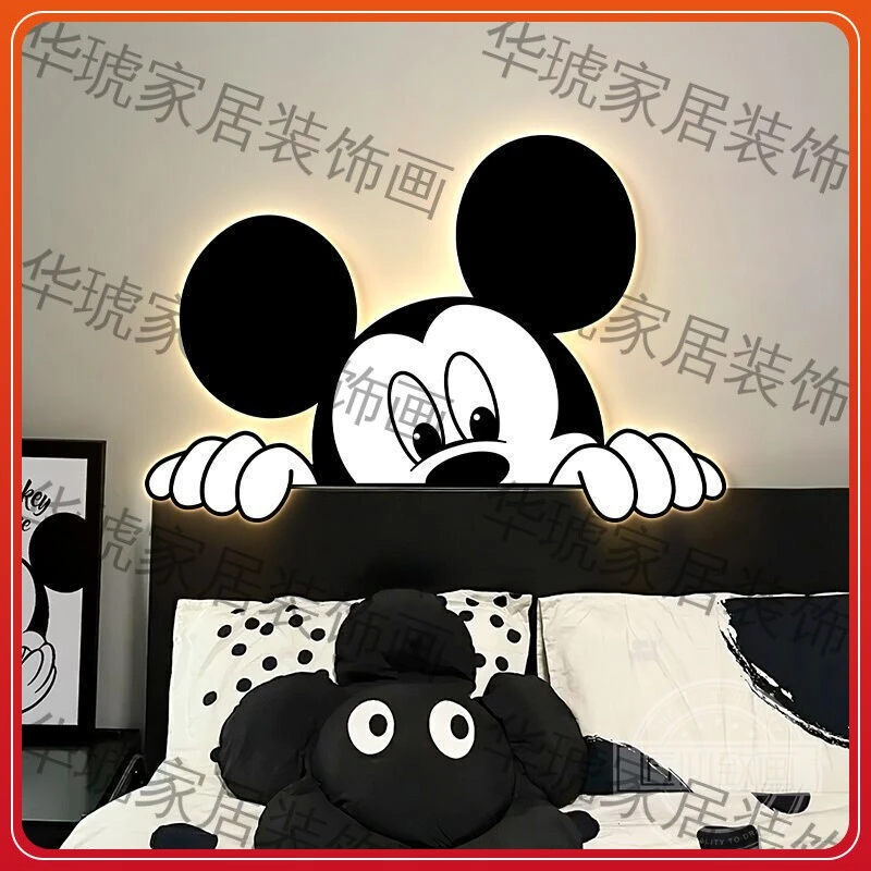 卡通米奇卧室挂画墙壁装饰品儿童房装饰画床头画客厅墙面装饰画