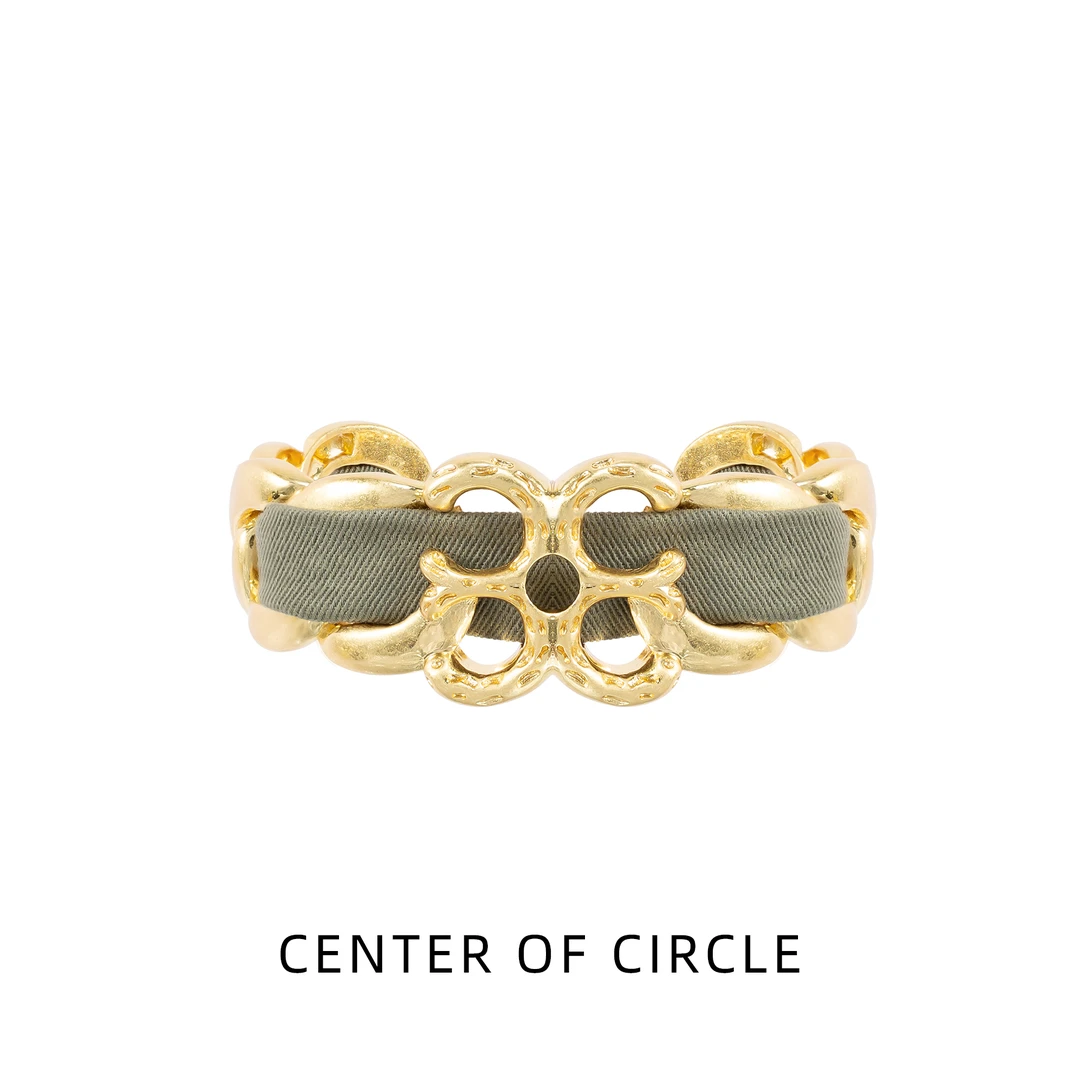 铜合金布艺手镯 COC圆心-重生饰语系列-水洗牛仔编织立体logo手镯