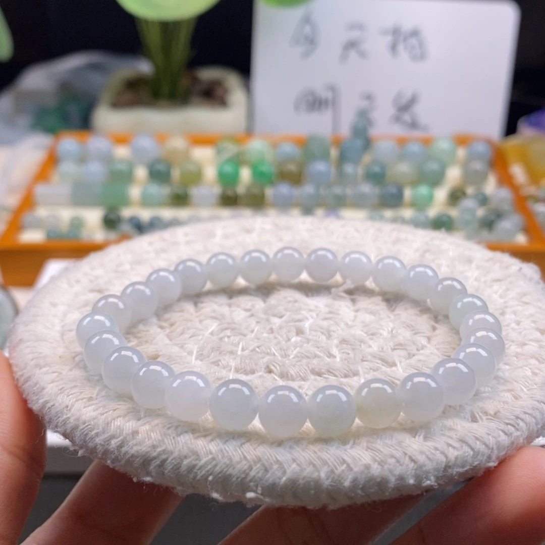 翡翠散珠天然翡翠手串6.9