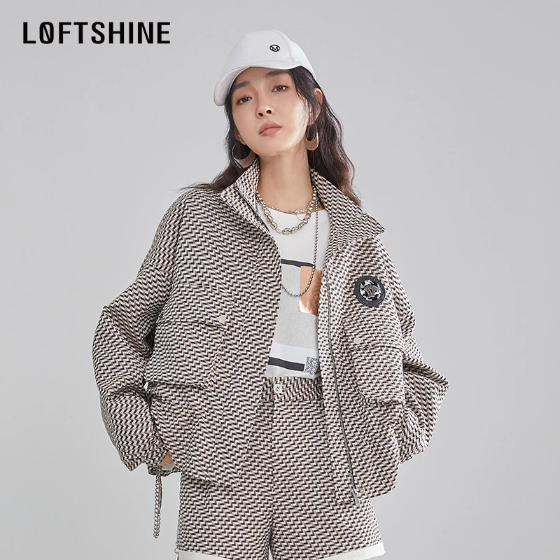 【黄蓉推荐】LOFTSHINE珞炫工装风夹克上衣帅气通勤外套24105071