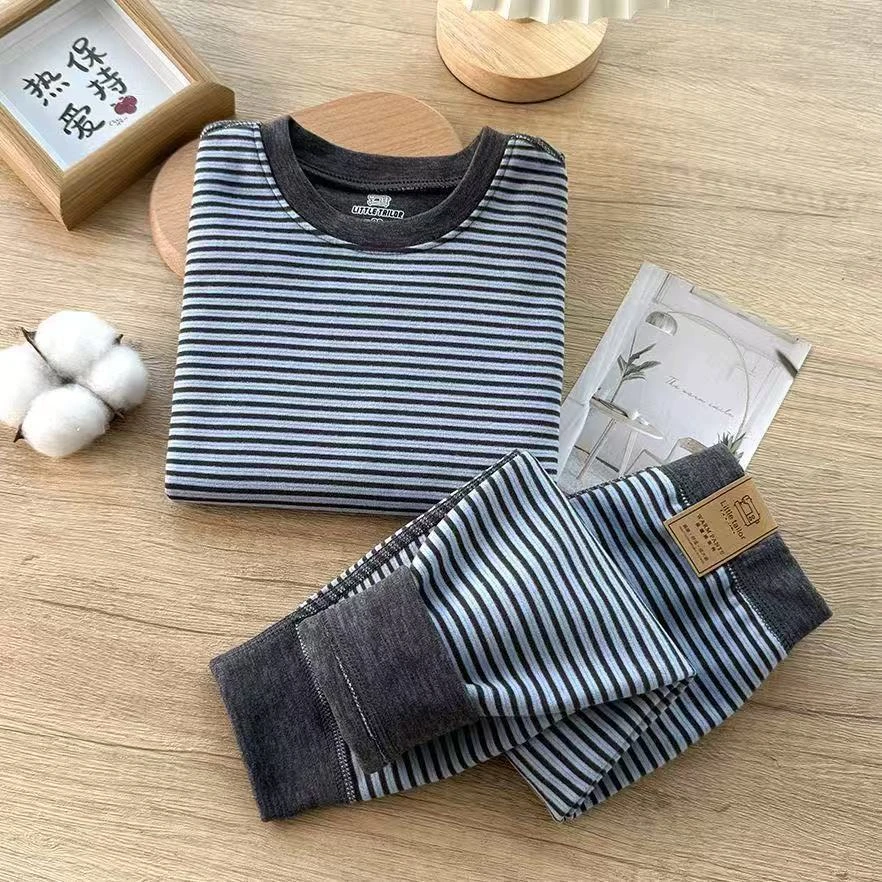 春秋冬新款儿童保暖套装宝宝秋衣套装男女童8德绒家居服秋衣秋裤a