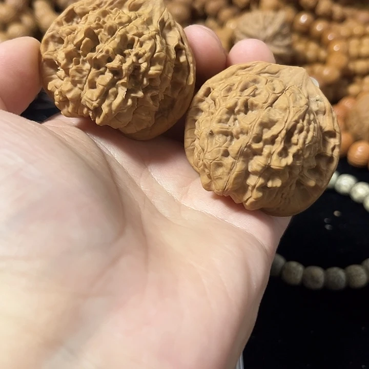 把件文玩核桃49官帽练手对，编号024