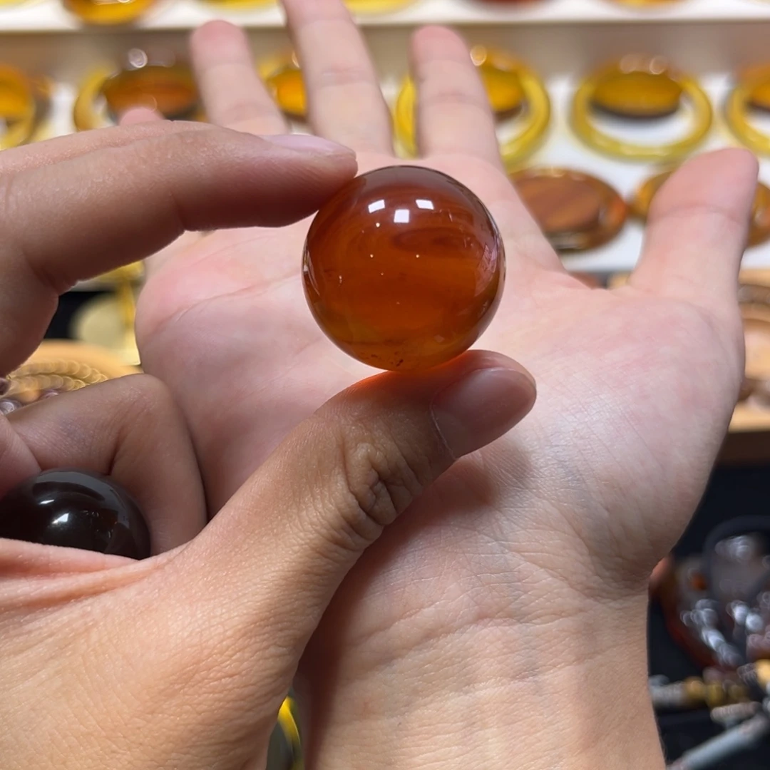 未镶嵌琥珀手镯改****”圆珠手绳25mm（打孔不退换）