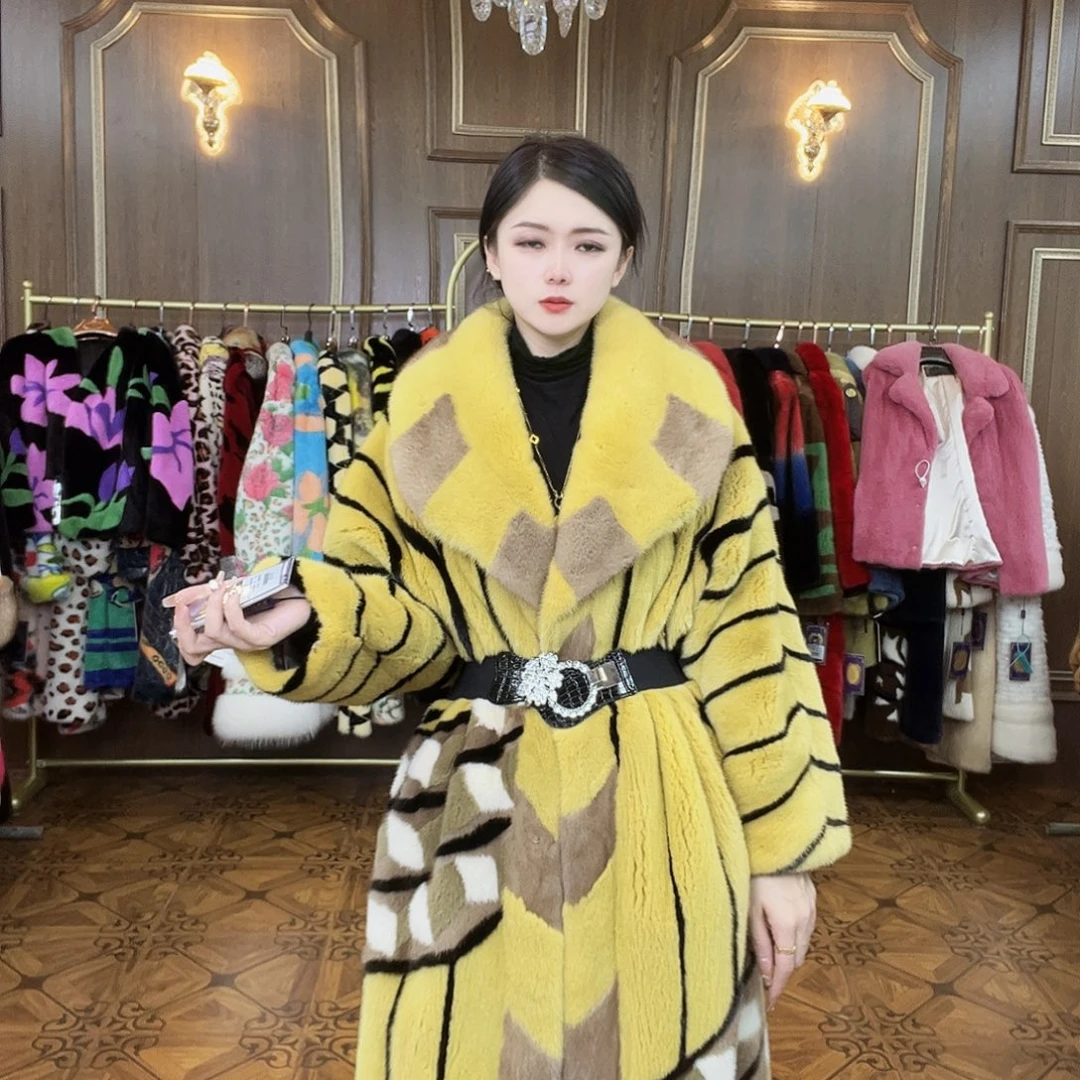 黄色设计师大长款