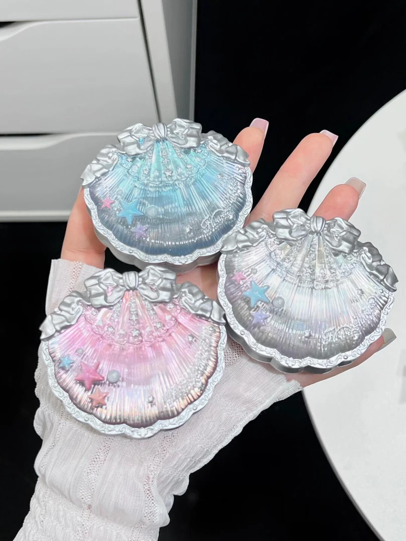 新品花知晓贝壳珍珠浮雕丝缎腮红膨胀哑光草莓樱花粉杏仁奶茶色女