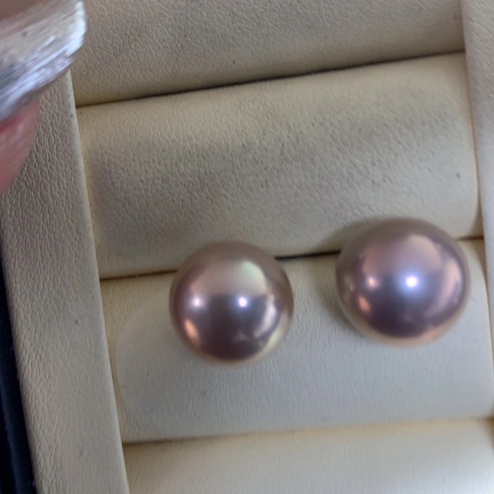 银S925镶嵌耳饰淡水珍珠