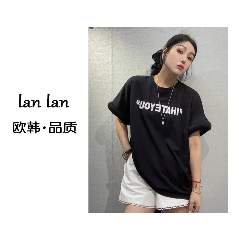 琪琪-夏上新【重工刺绣立体袖】韩版小众设计感宽松T恤百搭短袖
