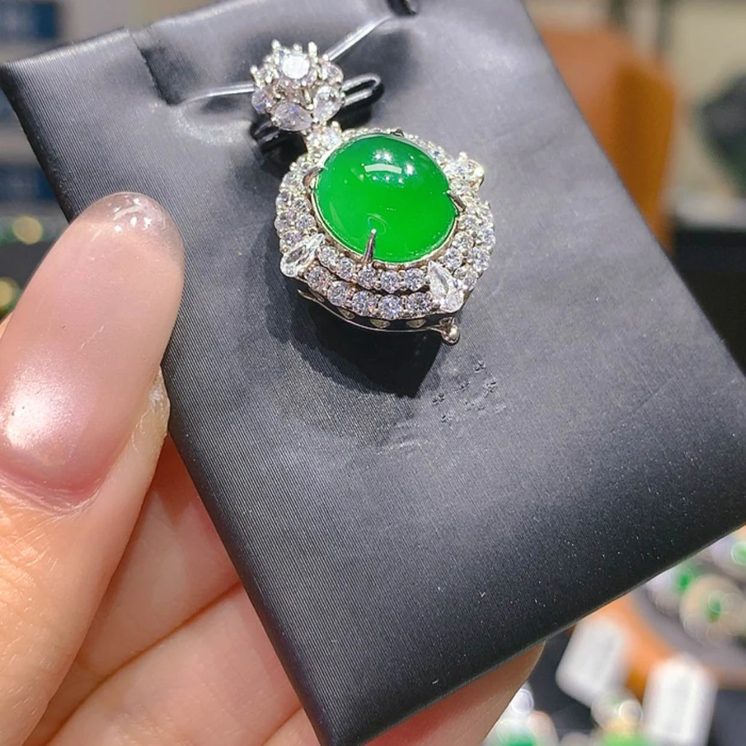 【闪购商品】翡翠银S925镶嵌颈饰3柒姐