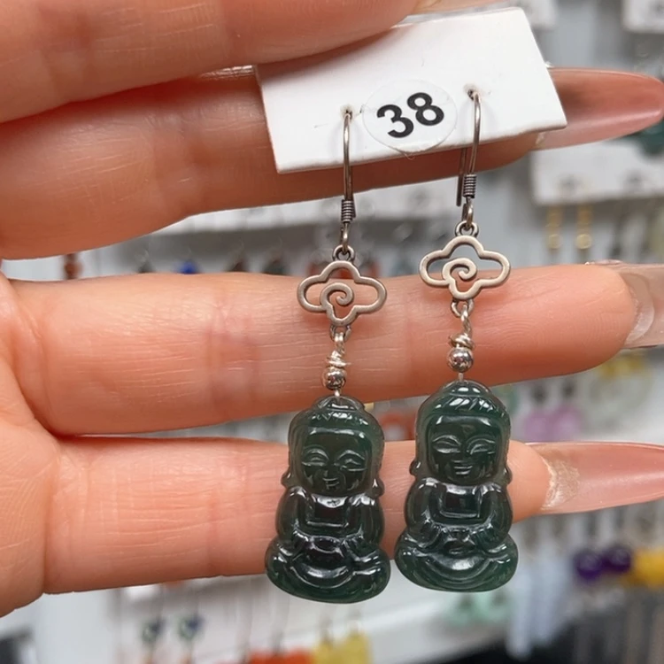【闪购商品】翡翠耳饰银S925镶嵌耳饰