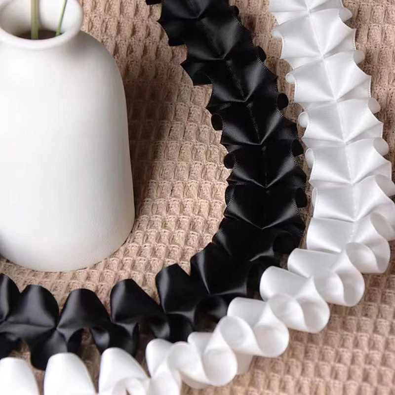 花束裙带波浪丝带荷花边包装缎带褶皱缎带花束蛋糕盒装饰