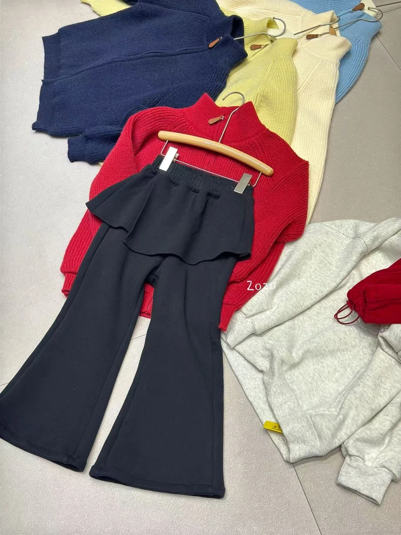 zozo屁帘小微喇加厚一体绒裤子