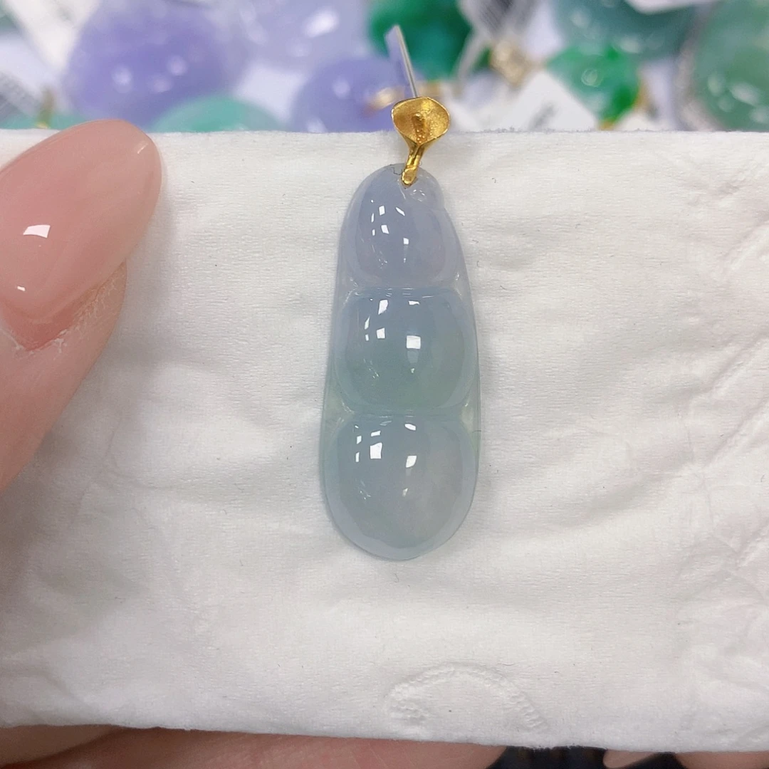 翡翠18K金镶嵌颈饰天然翡翠a货 百元以上9米证书费自理