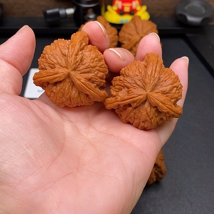 老***豆把件文玩核桃白奔