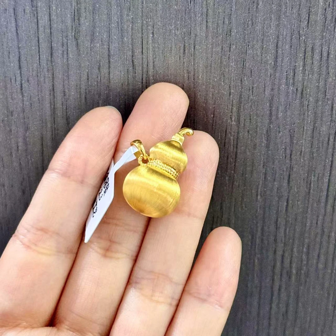 【小鹏黄金】足金999拉丝葫芦瓜子扣吊坠1.81