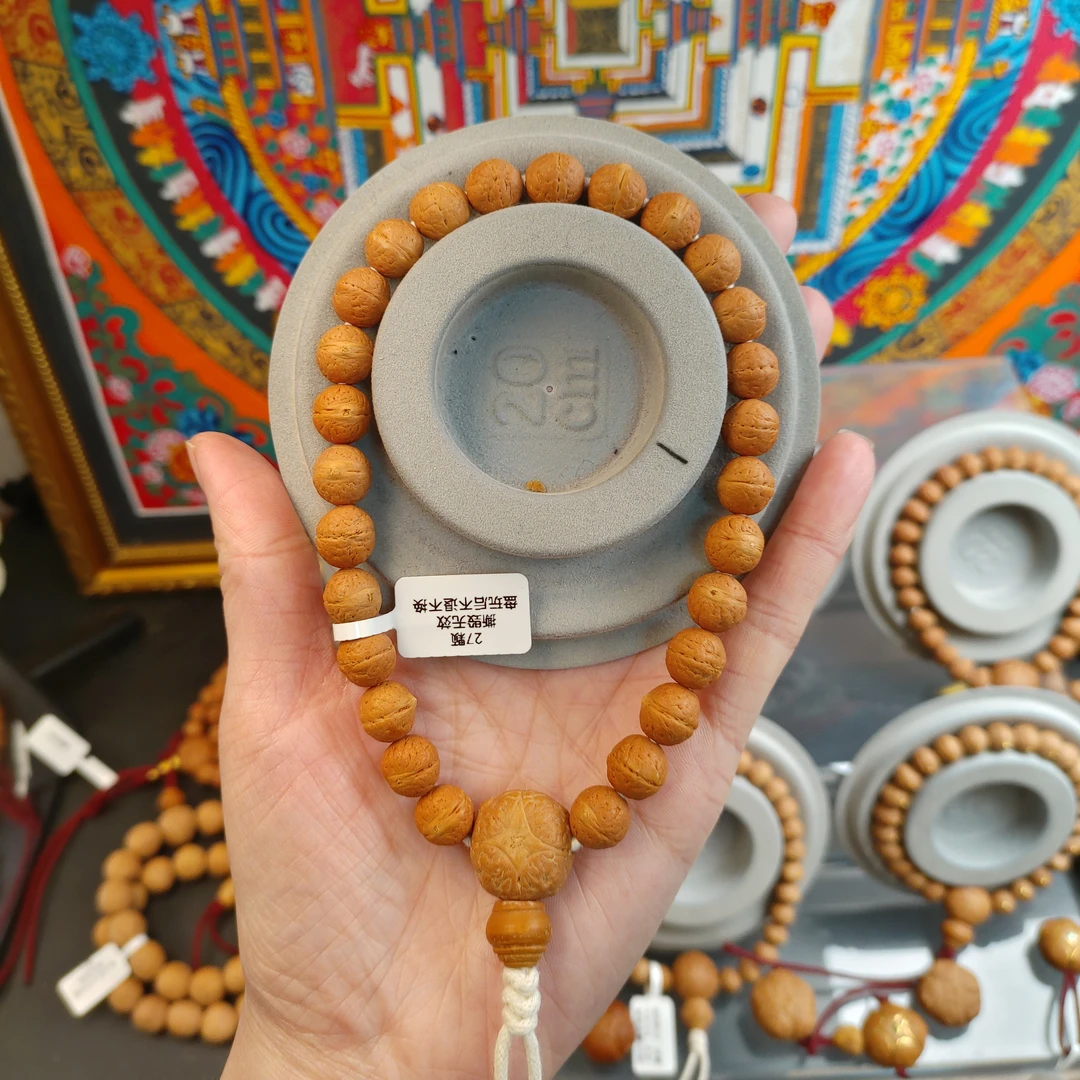 10.5mm尼泊尔同树实心凤眼菩提高油高密27颗籽文玩念珠