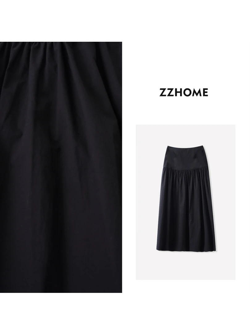 【ZOZO HOME】细节聚焦 重磅呼吸棉 压褶半身裙q170518p