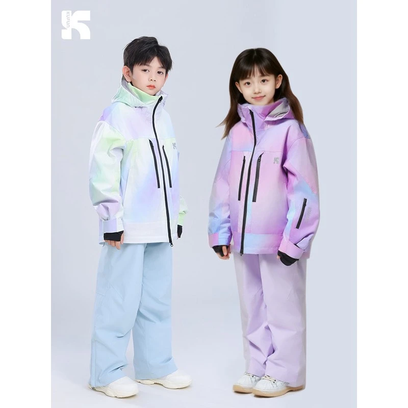 酷峰滑雪服儿童男女2024新款冬季专业雪服雪裤冬儿童防水滑雪服