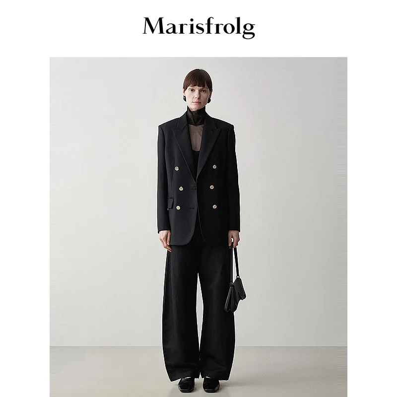 Marisfrolg玛丝菲尔秋款女士休闲时尚双排扣西装A1DE33363