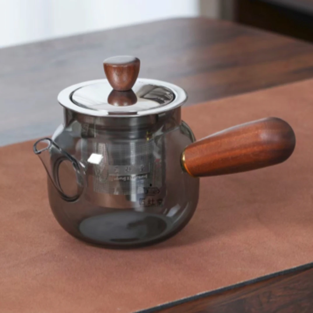 高硼硅玻璃泡茶壶家用侧把壶创意手工茶具隔热防烫