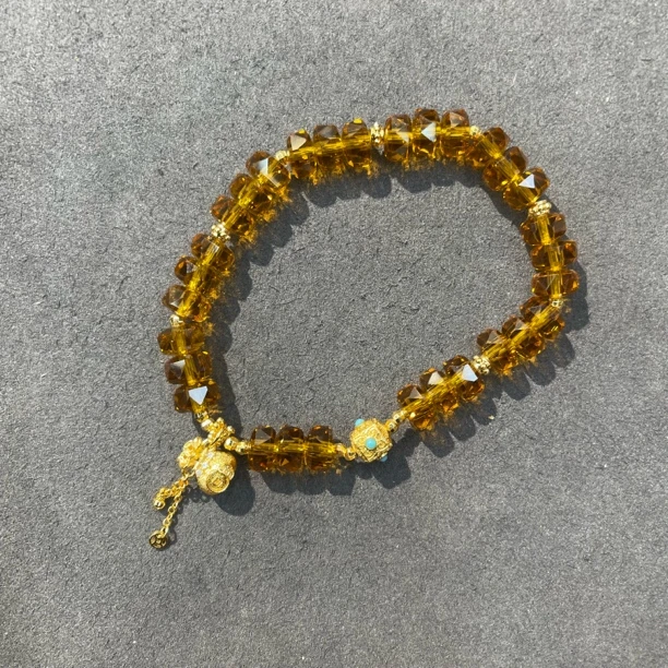 铜合金仿水晶手链 C167-华子车轮珠手链0002