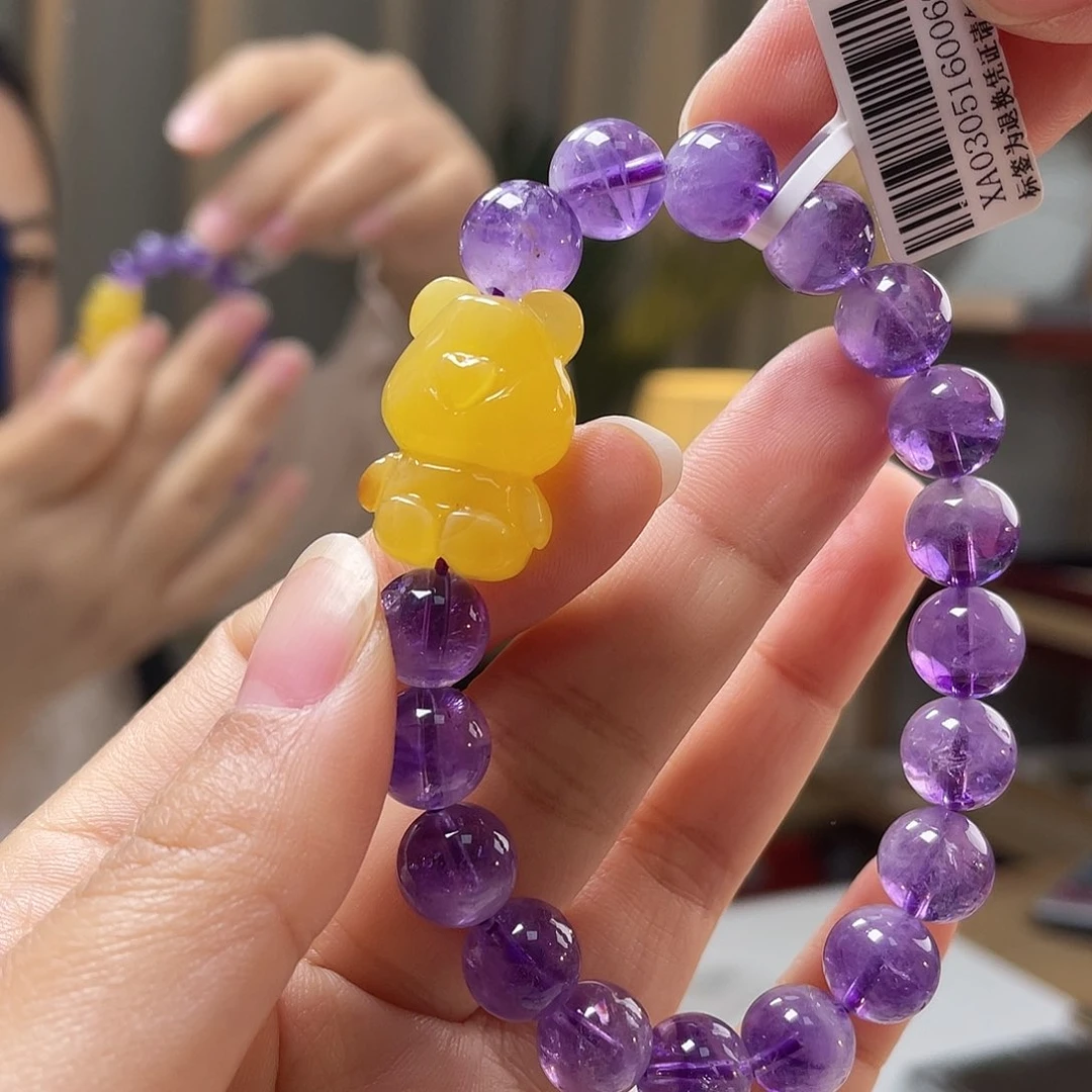 琥珀裸石未镶嵌蜜蜡手串