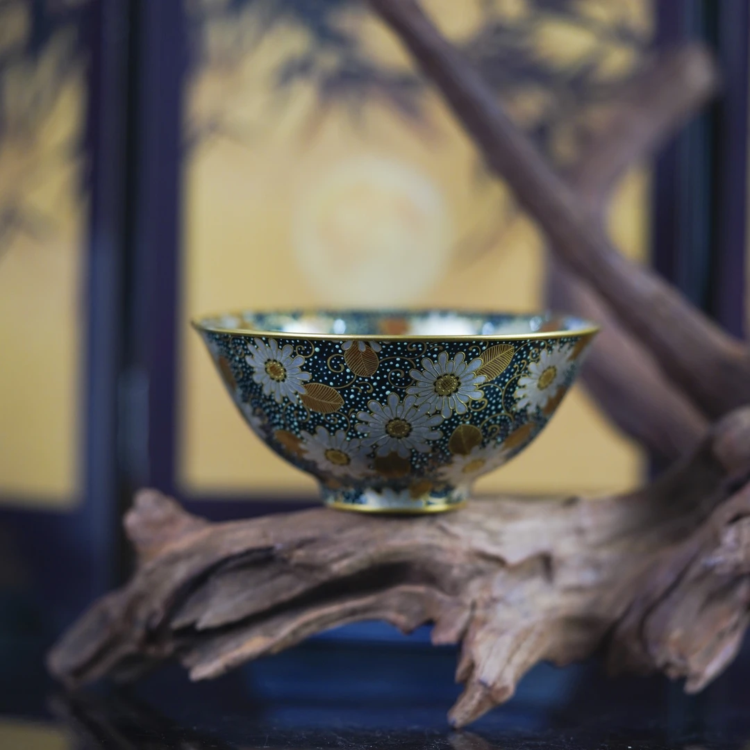 (精选)溢珍堂堆金杏雨梨花撇口杯景德镇陶瓷高端茶具包邮