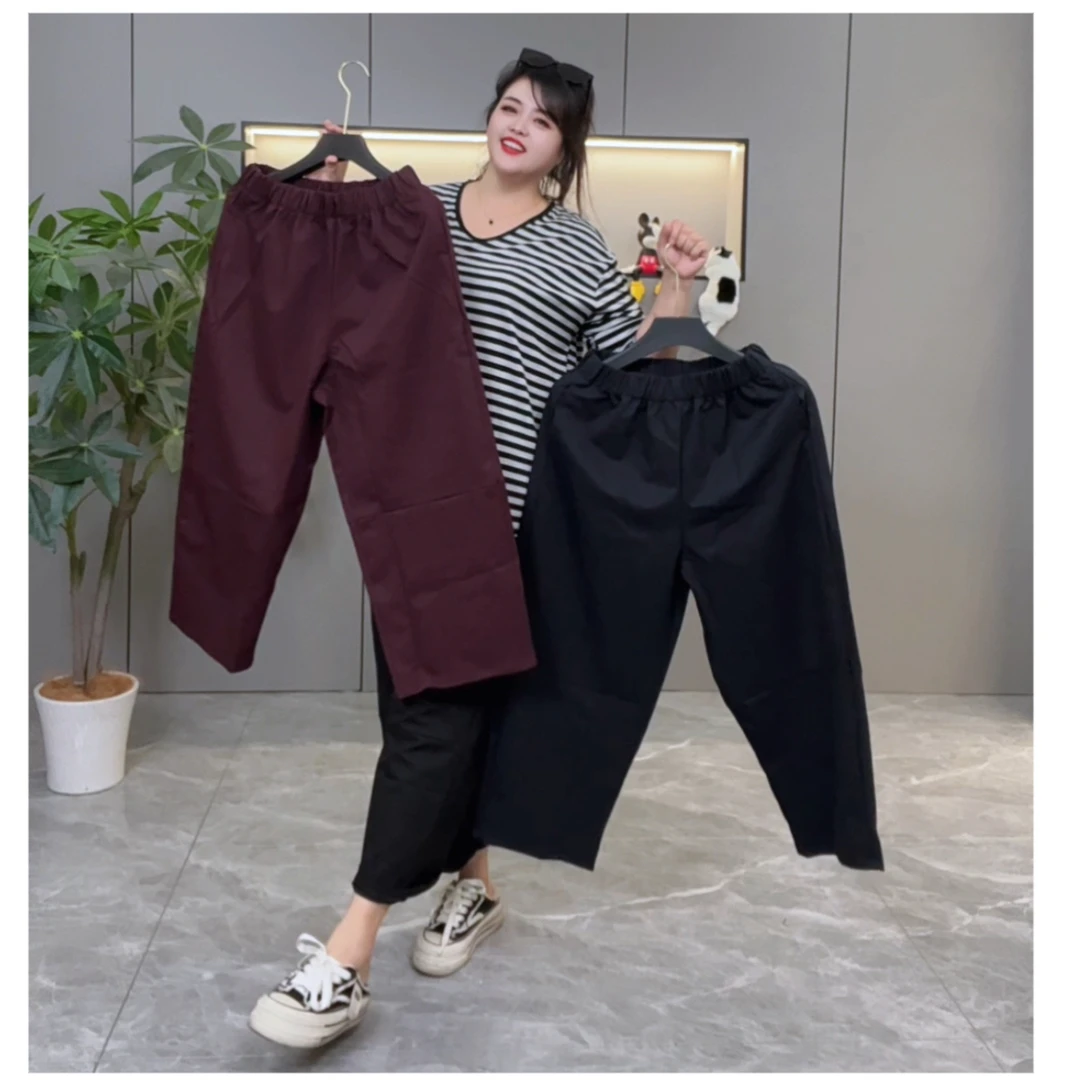 秋季新款百搭阔腿九分裤宽松休闲时尚显瘦梨形身材必备2546-1