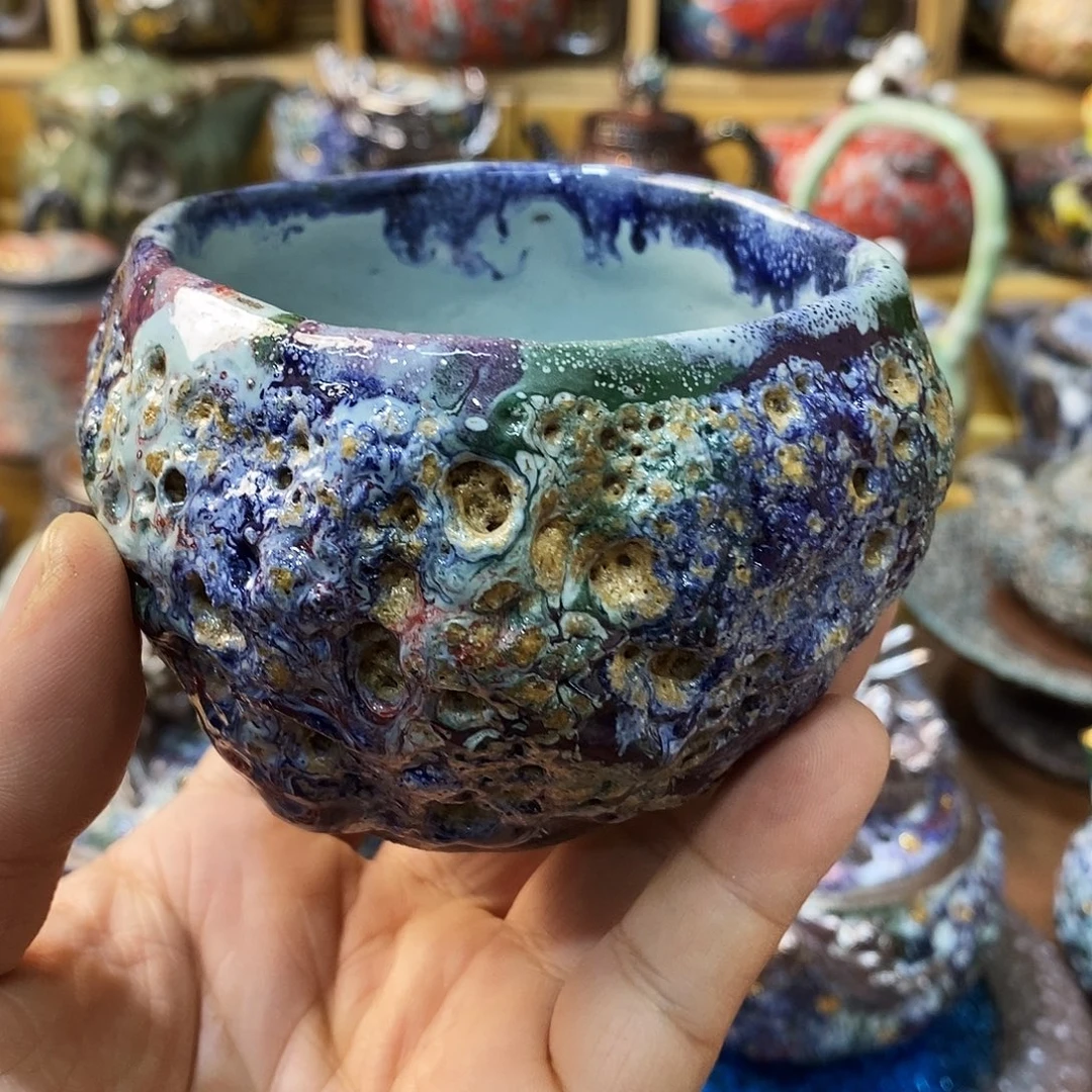 粗陶志野柴烧茶器