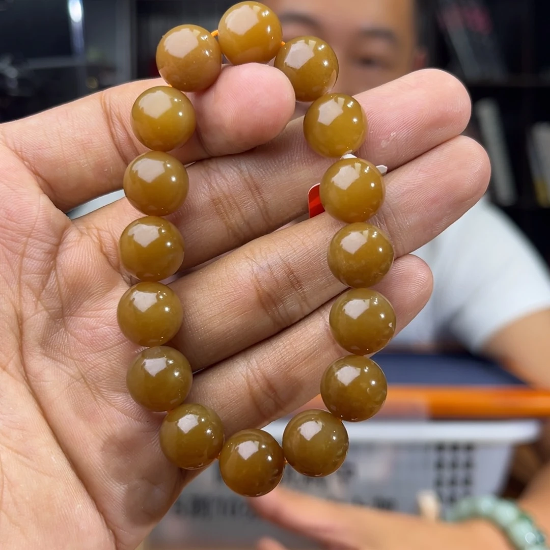 手串未镶嵌和田玉今**兴纯天然新疆且末金山料卡12