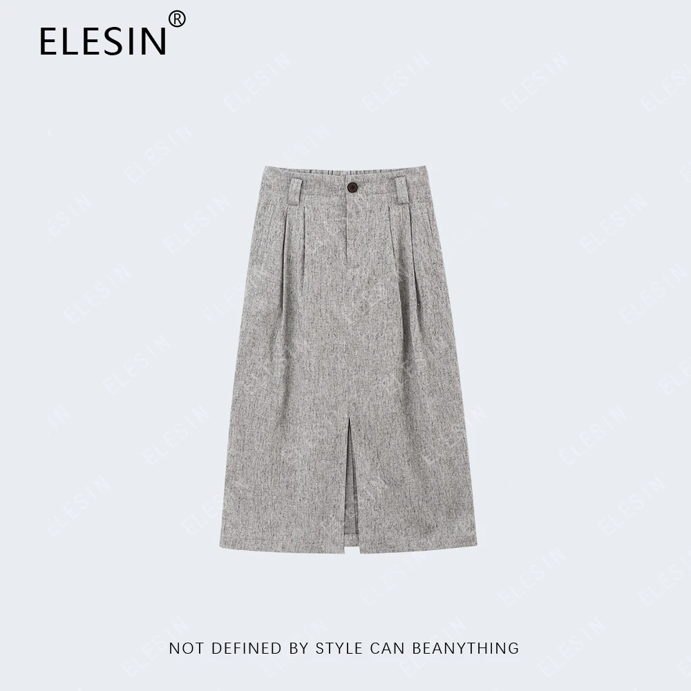 rose【松弛法则】复古设计感前开叉时髦半身裙  BQ250007