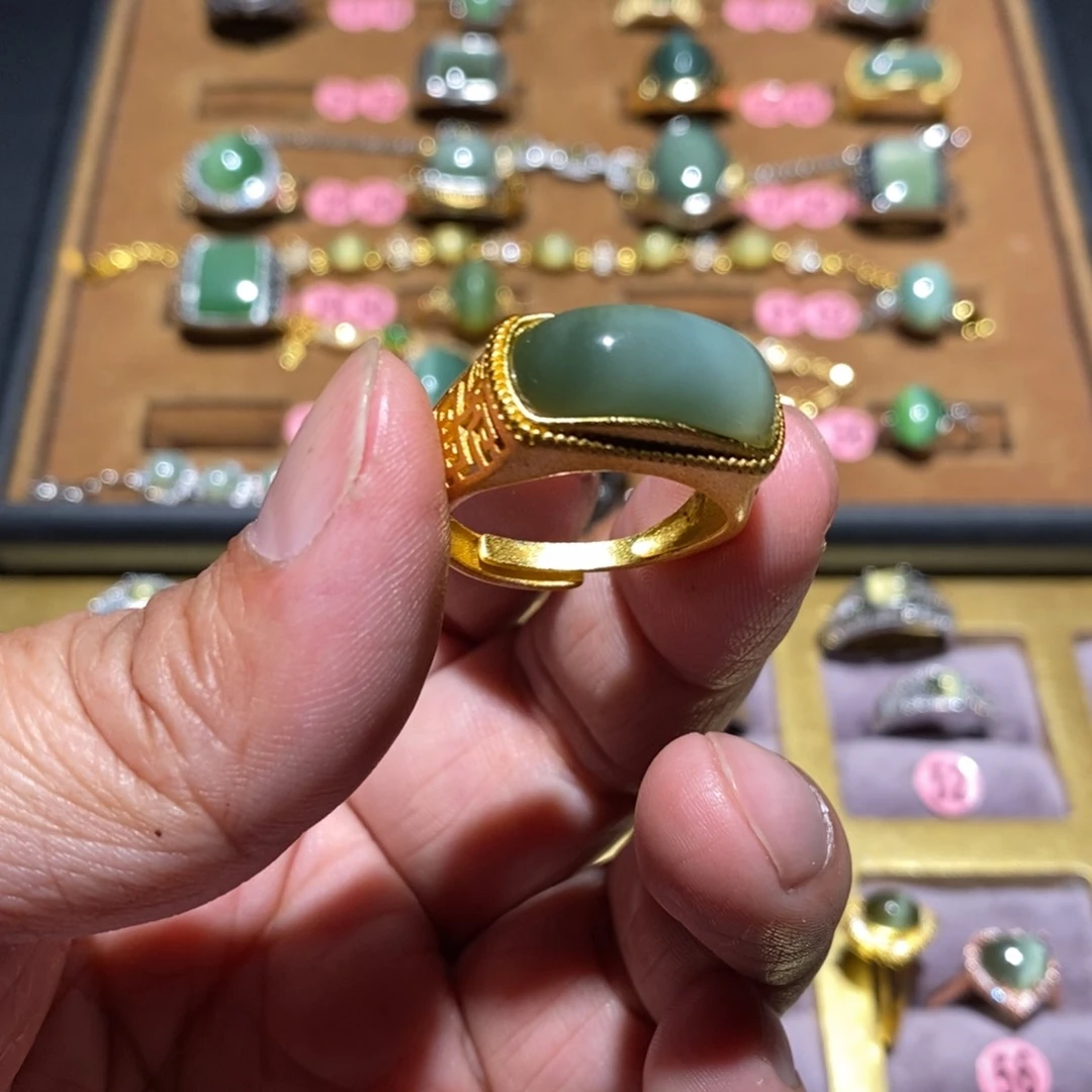 和田玉（碧玉）戒指未镶嵌