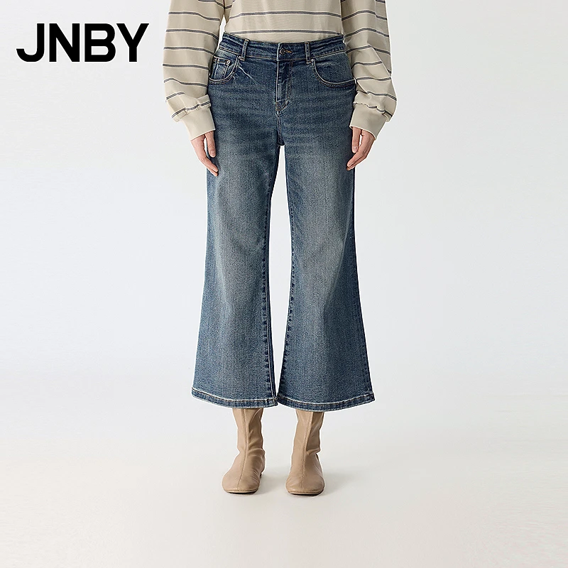 【商场同款】JNBY/江南布衣25春新品牛仔裤修身喇叭裤5P2E12050