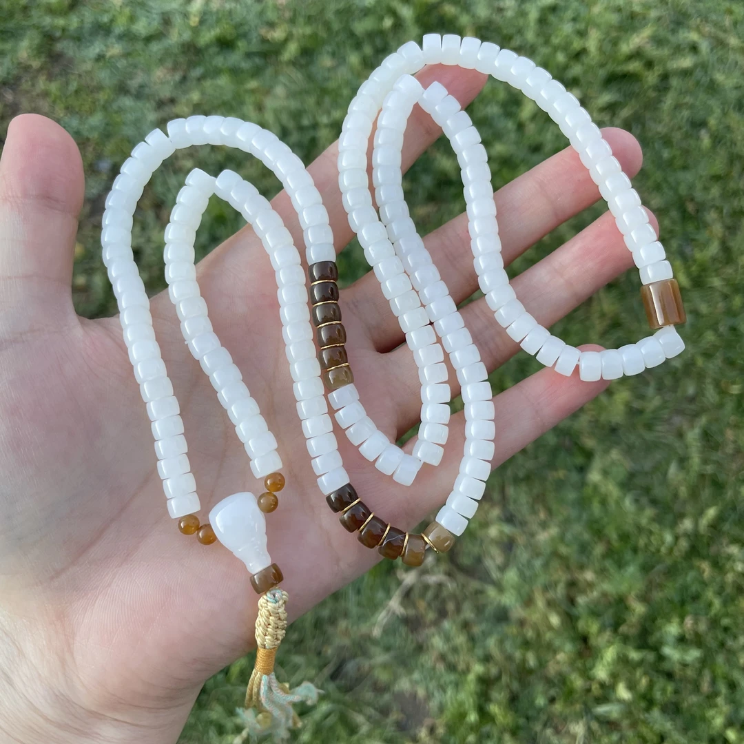 【玉总珠宝】和田玉白玉糖料直切项链 多样性发一 CAN3550112