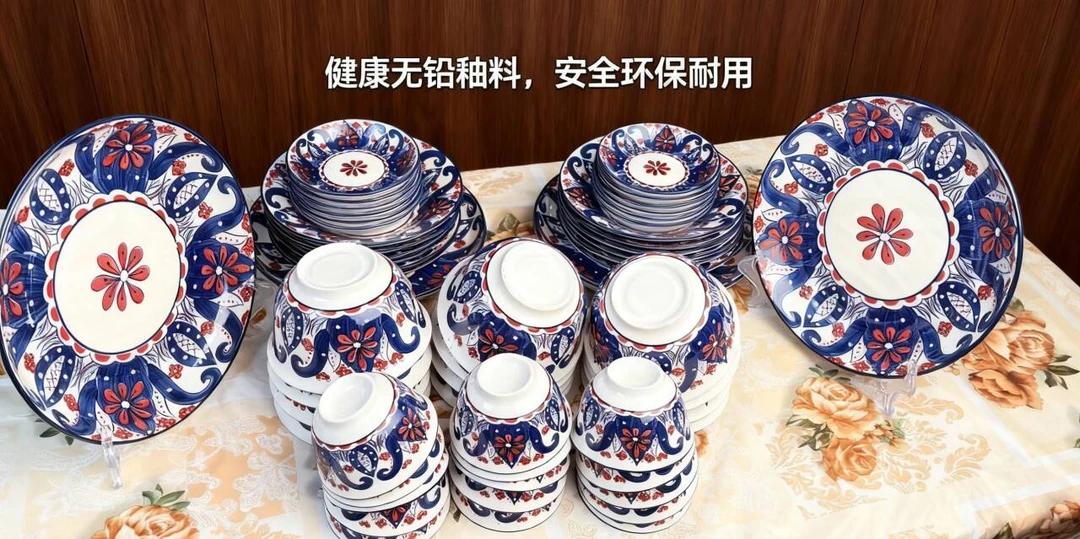 环保耐用盘碟碗陶瓷碗筷汤碗餐具瓷碗饭盘斗笠