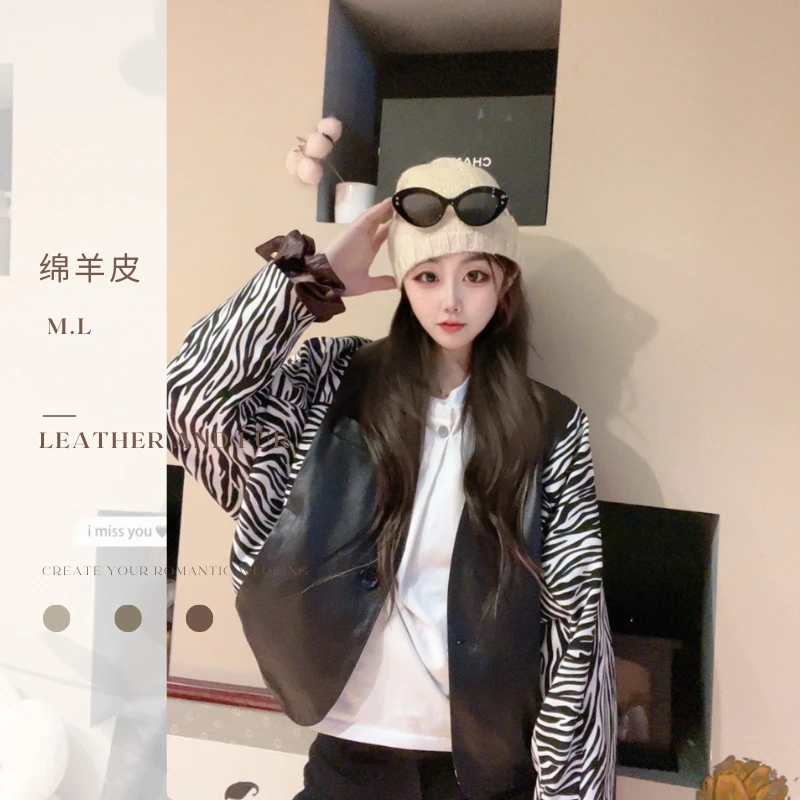 M.L欧货皮衣外套羊皮外套时尚短款